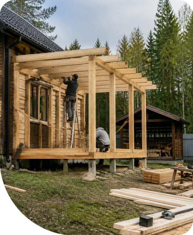 Строительство пристроек и построек на участке в Батайске