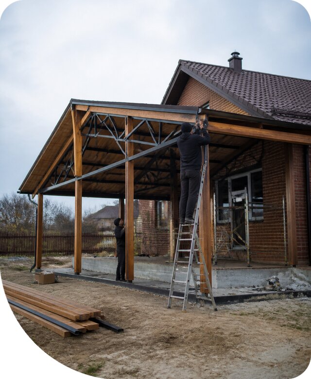 Пристройка навеса к дому и участку в Батайске под ключ